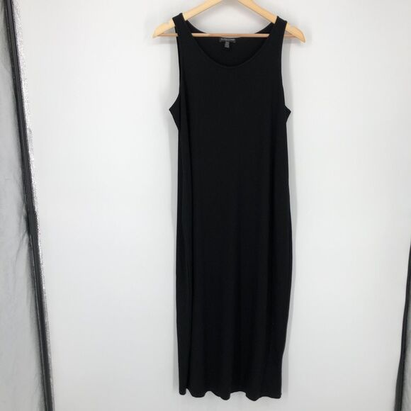 Eileen Fisher Dress Womens Petite Large Sleeveless‎ Maxi Tank Viscose Spandex - Picture 1 of 10